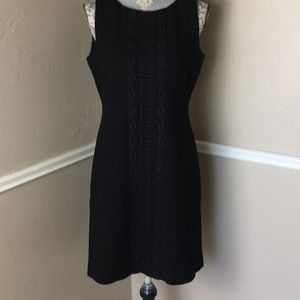 Little Black Sleeveless Embellished Lined